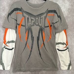 Vintage Y2K TAPOUT Mock Layered Long‎ Sleeve Tee Size Youth Large Adult Small